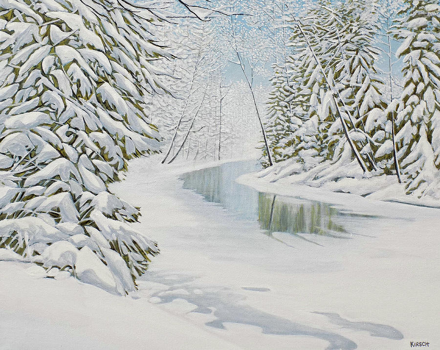 Thrush Creek Winter Algonquin Park Painting by Kenneth M Kirsch