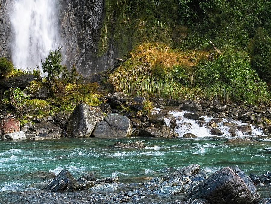 Thunder Creek Falls 2- New Zealand Photograph by Steven Ralser