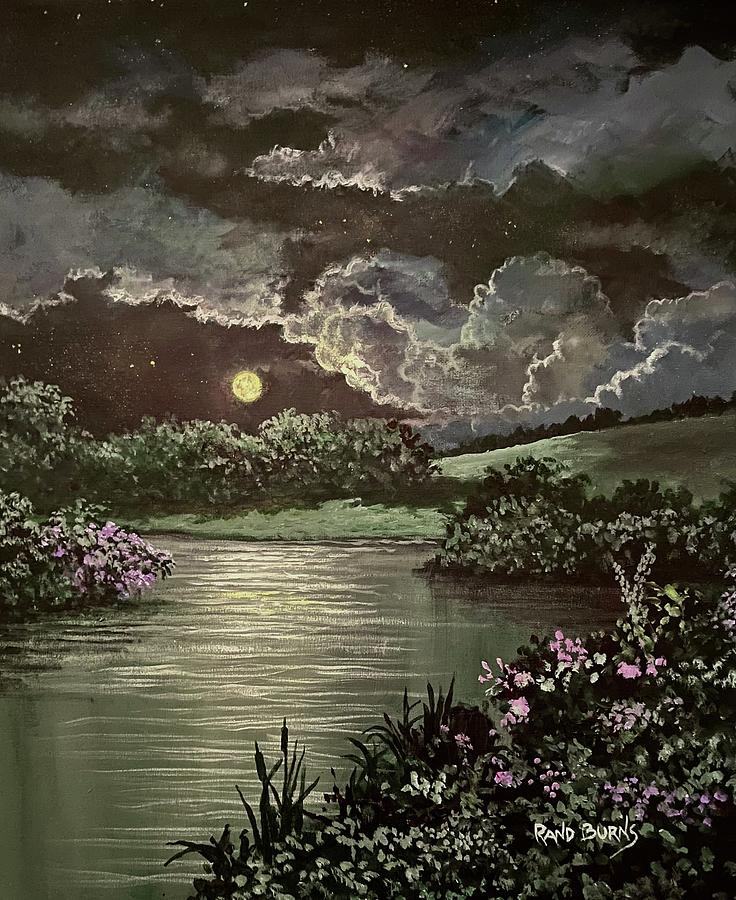 Thunder Moon Rising  Painting by Rand Burns