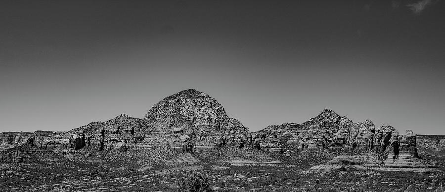 Thunder Mountain Sedoa Arizona In Black And White Photograph