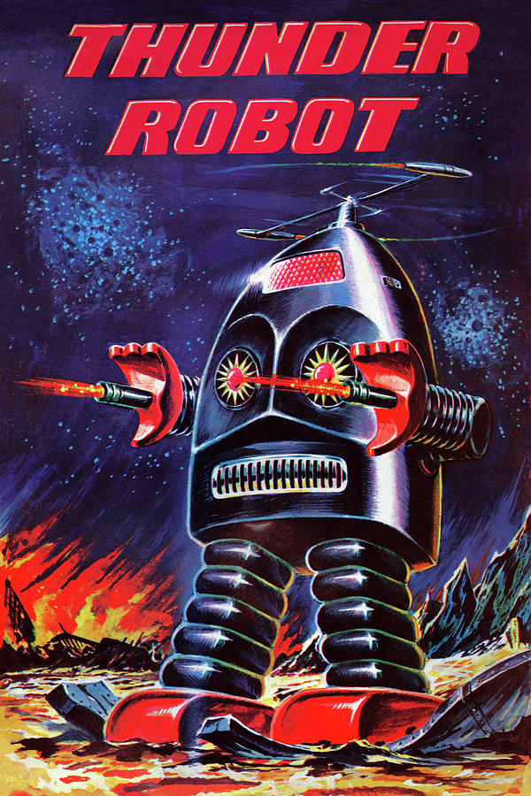 Vintage Drawing - Thunder Robot by Vintage Toy Posters