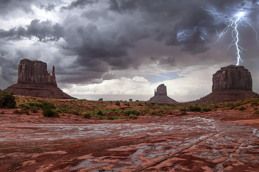 Thunder Storm in Monument Valley Photograph by John Twynam