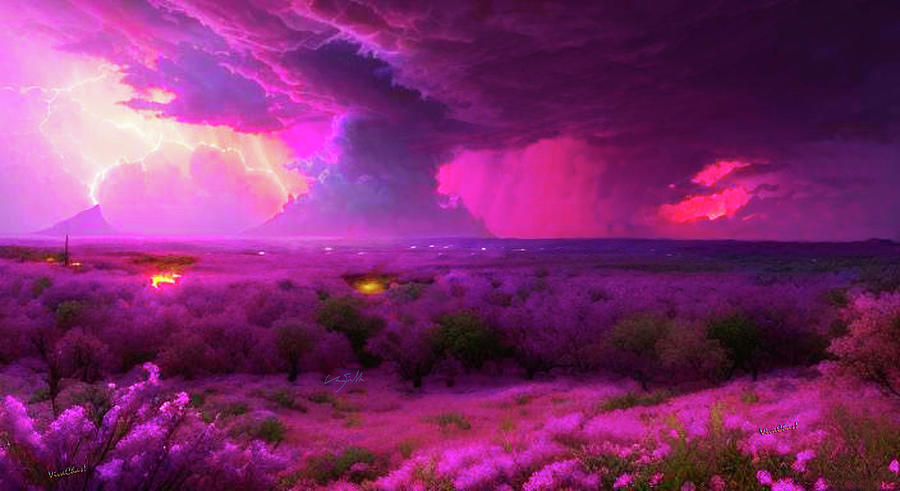 Thunder Storm Sunset Digital Art by Chas Sinklier