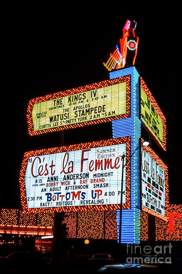 Las Vegas Photograph - Thunderbird Casino Sign at Night by Aloha Art