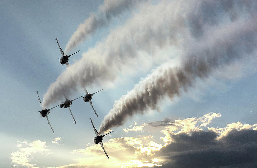 Sky Photograph - Thunderbirds Bank Right by Pete Federico Sky Photograph - Thunderbirds Bank Right by Pete Federico