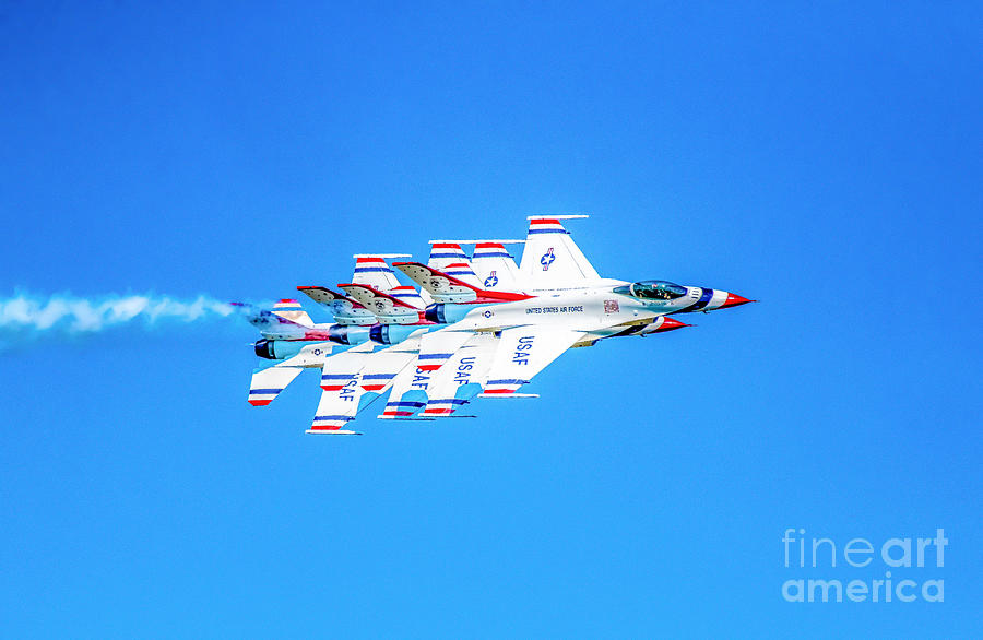 Thunderbirds Echelon Formation Photograph by Jeff at JSJ Photography