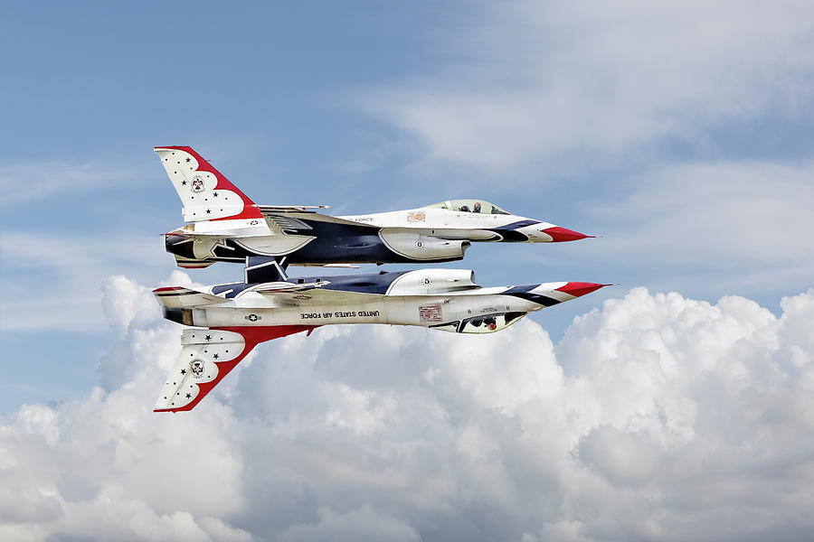 Airplane Photograph - Thunderbirds by Jerry Cowart
