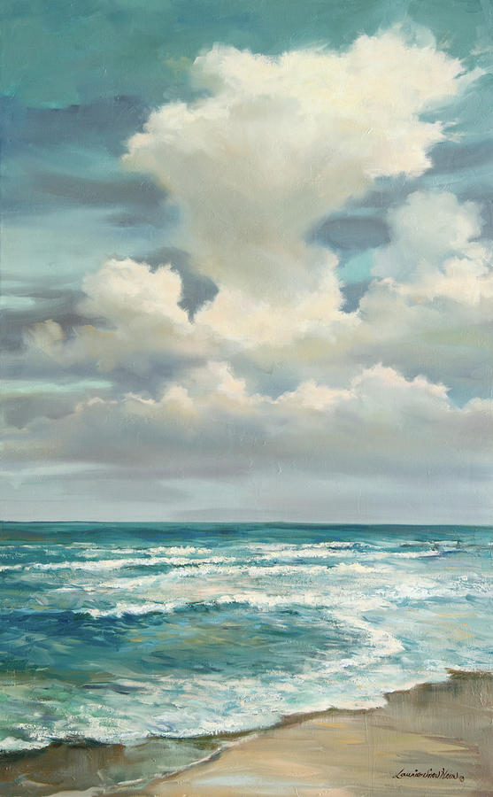 Cumulus Cloud Painting - Thunderhead Beach Blues by Laurie Snow Hein