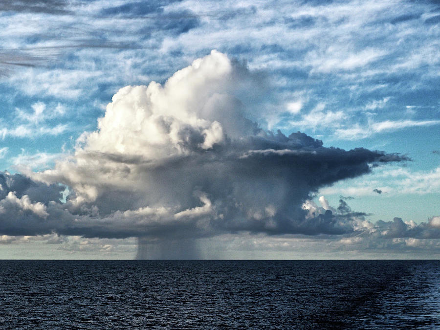 Thunderstorm at Sea Photograph by Bill Swartwout