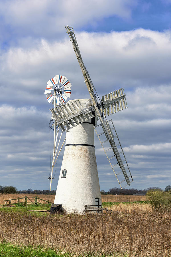 Landscape Photograph - Thurne wind pump 1 by Steev Stamford