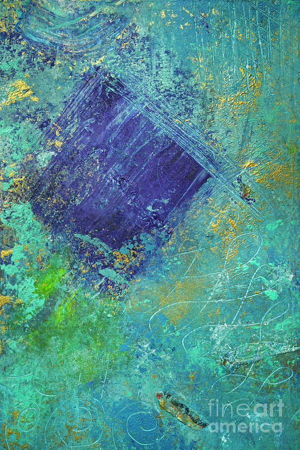Abstract Painting - Thursday Joy in Turquoise by Iris Richardson