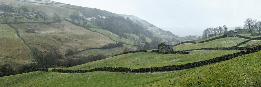 Thwaite in the Yorkshire Dales Swaledale as the snow falls Photograph by Sonny Ryse
