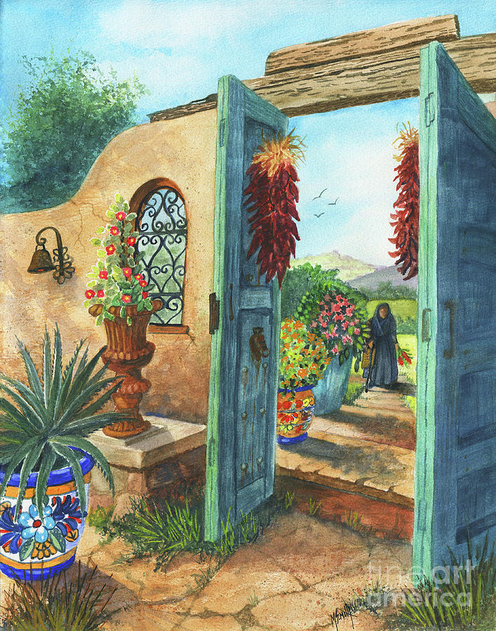 Tia Rosas Garden Painting by Marilyn Smith