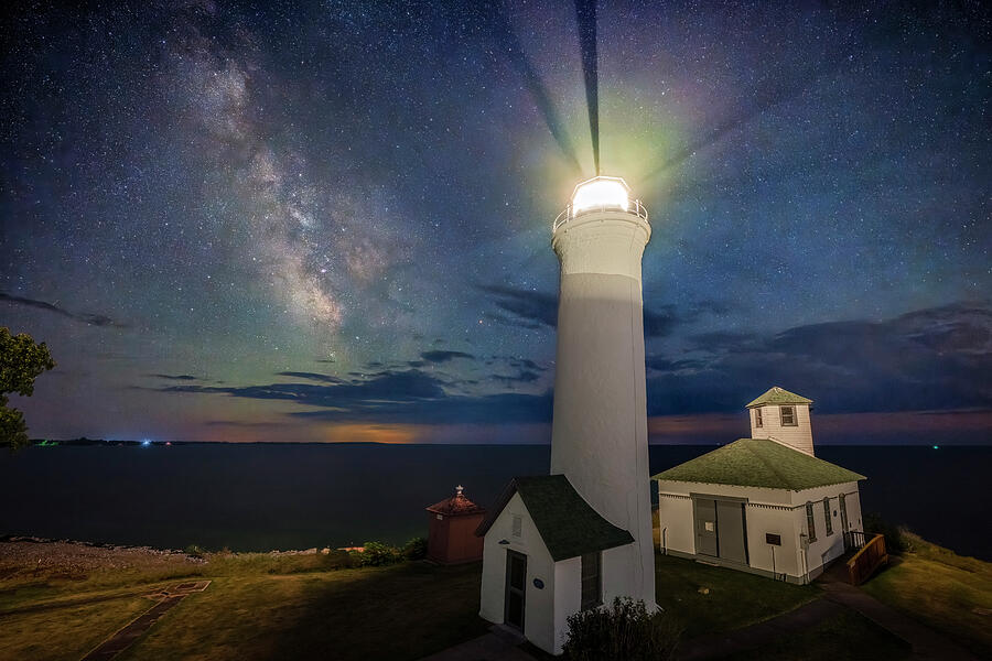 Tibbetts Point Lighthouse And The Milky Way Photograph by Mark Papke