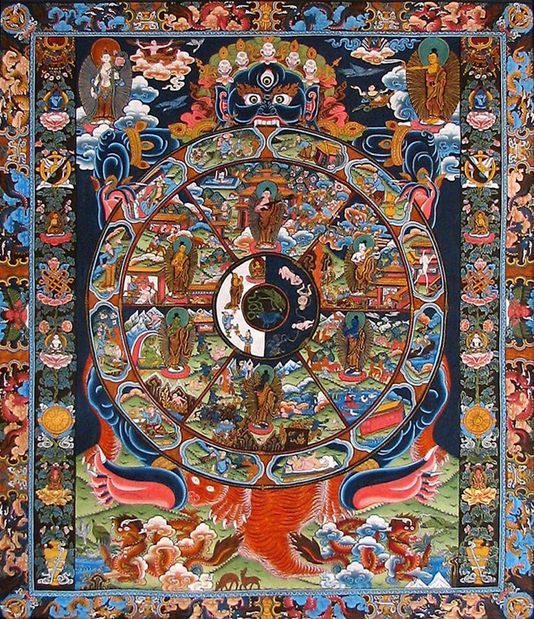 Buddha Digital Art - Tibetan Buddhist Wheel of Life by Jewel Polk