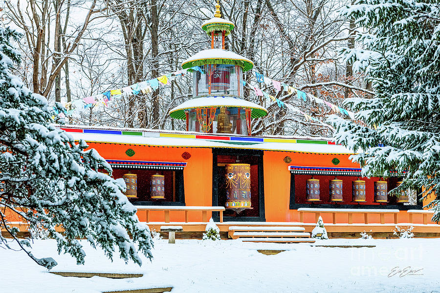 Tibetan Mongolian Buddhist Cultural Center Temple in the Snow Photograph by Aloha Art