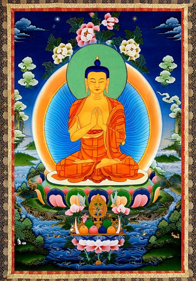 Tibetan Thangka Prabhutaratna Buddha Poster Painting by Reece Jake ...