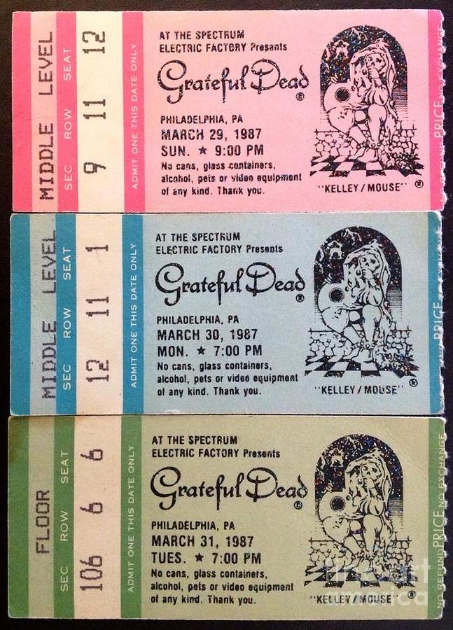  Grateful Dead Spring Tour 1987 Ticket Stubs Photograph by Susan Carella