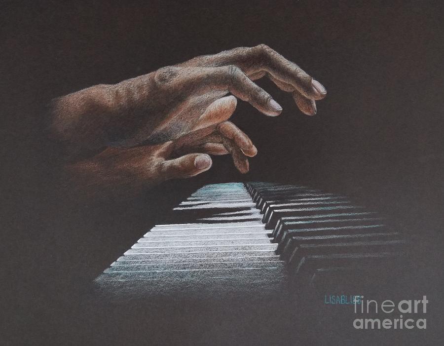 Tickle the Ivories  SOLD prints available Drawing by Lisa Bliss Rush