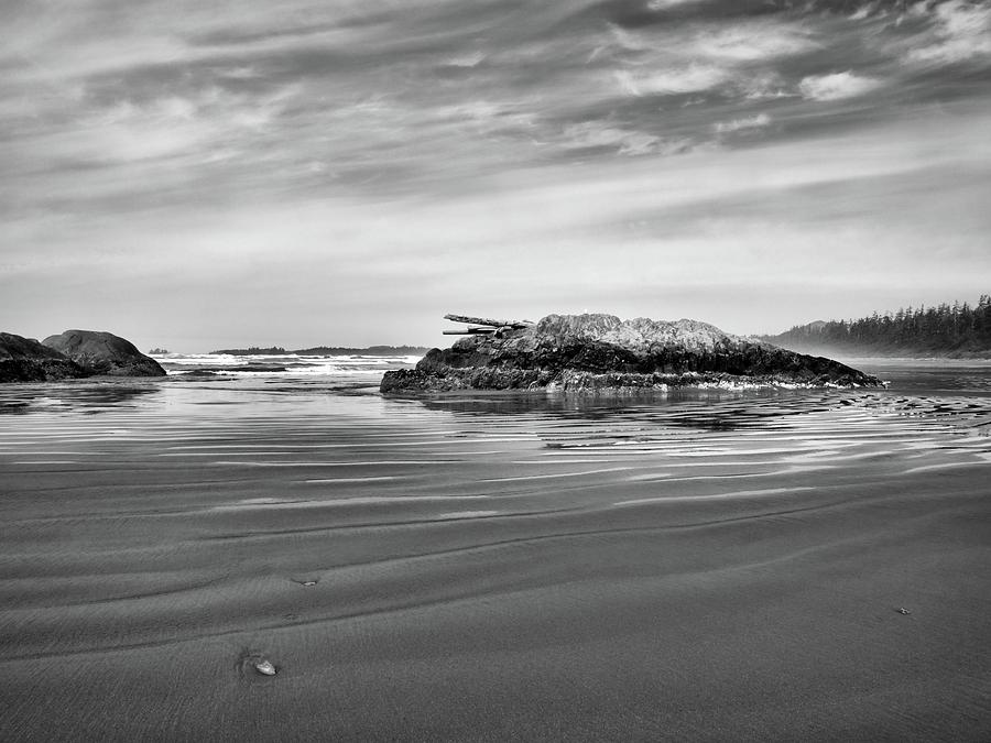Tidal Combers Beach Black and White Photograph by Allan Van Gasbeck