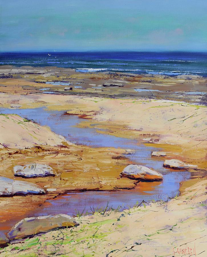 Tidal Inlet To The Beach Painting