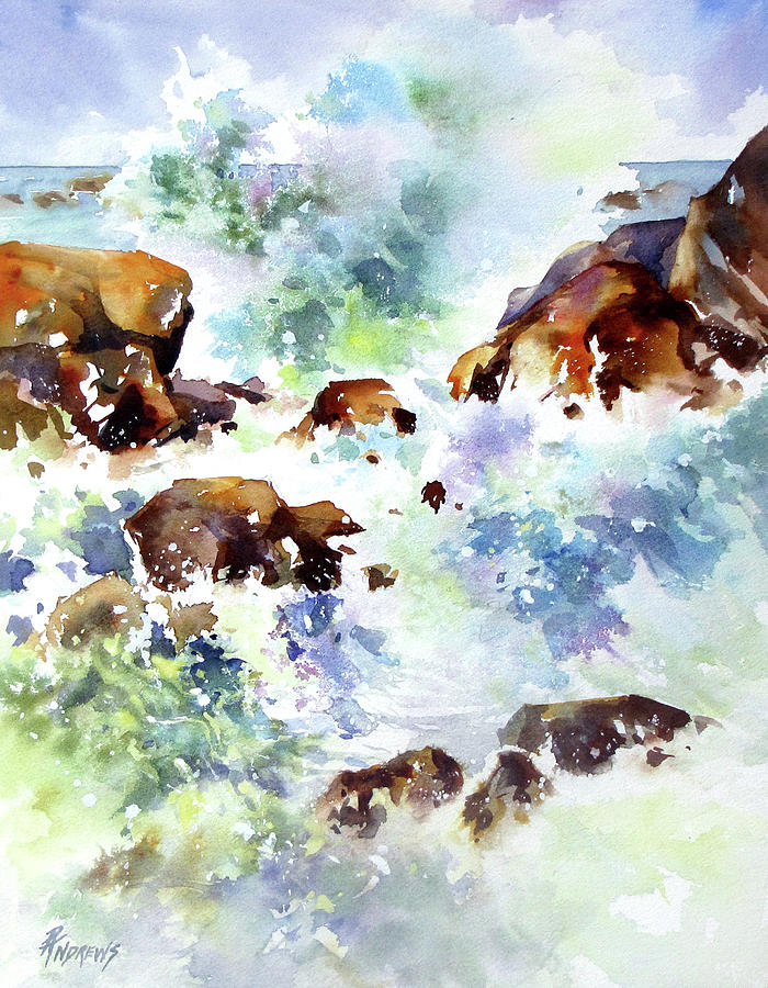 Watercolor Painting - Tidal Surge by Rae Andrews