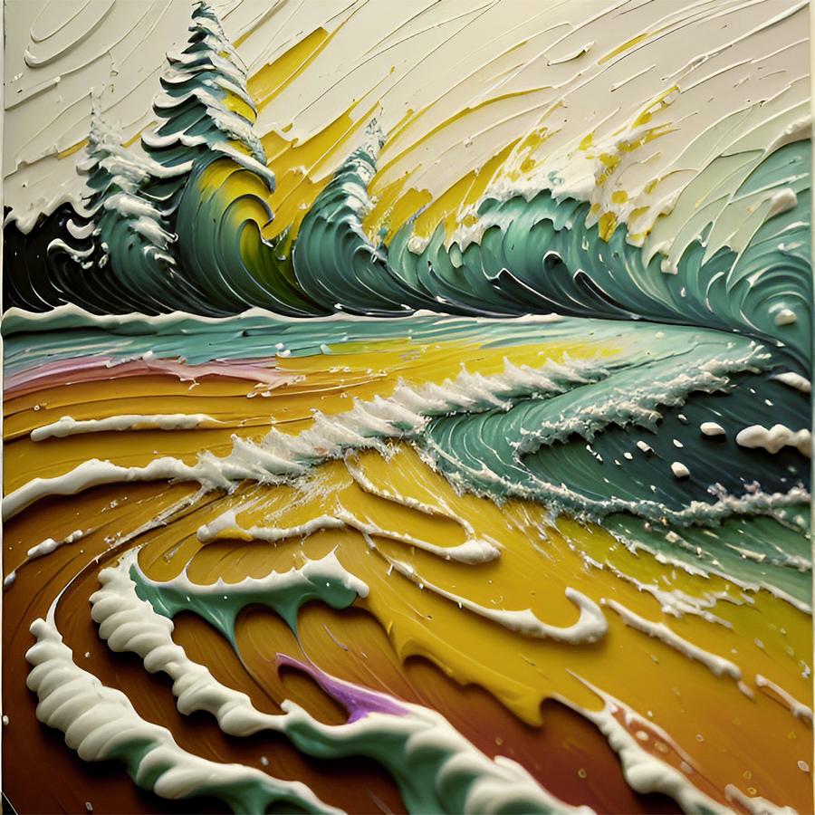 Tidal Wave Digital Art by Bonnie Bruno