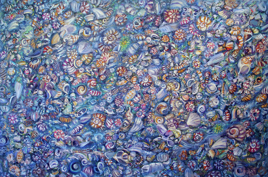 Seashell Pattern Painting - Tide Pool IV by Kristen Olson Stone