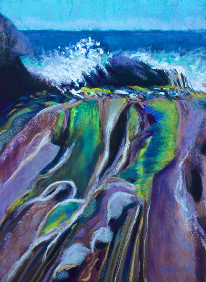 Tide Pools on Pemaquid Point Painting by Polly Castor