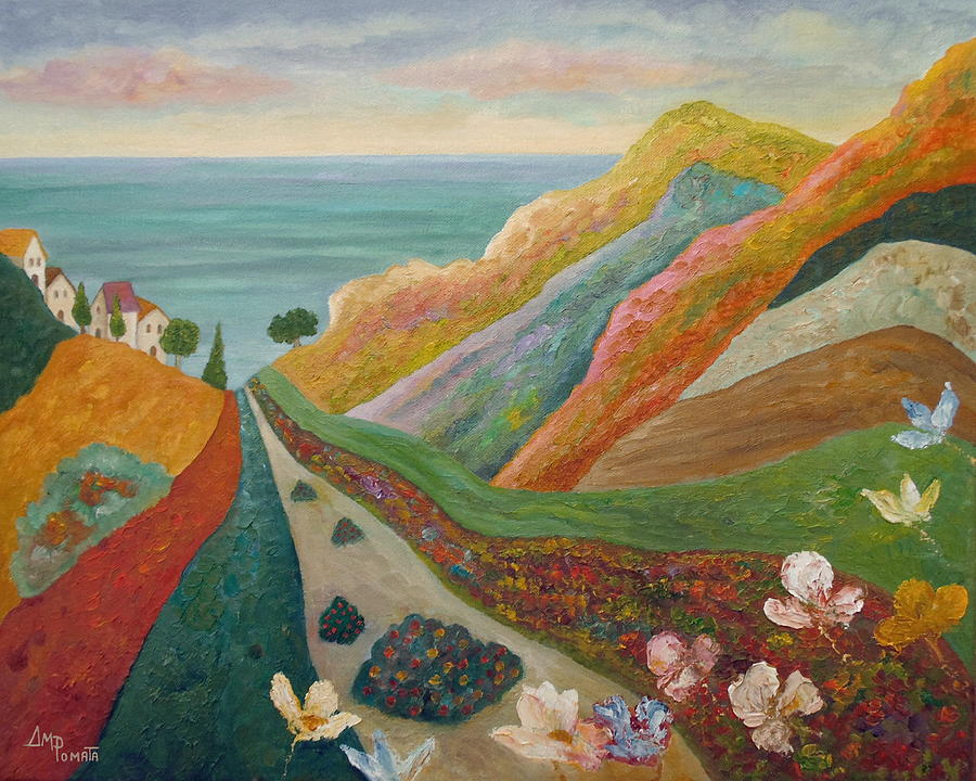 Village Painting - Tides Of Bloom by Angeles M Pomata