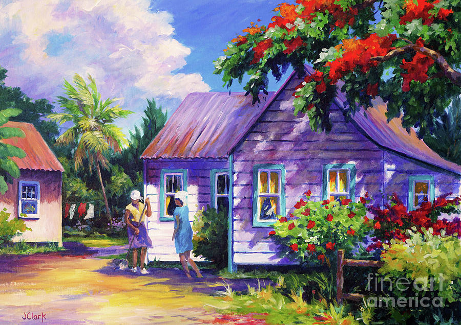 Paradise Painting - Tidying the Yard by John Clark
