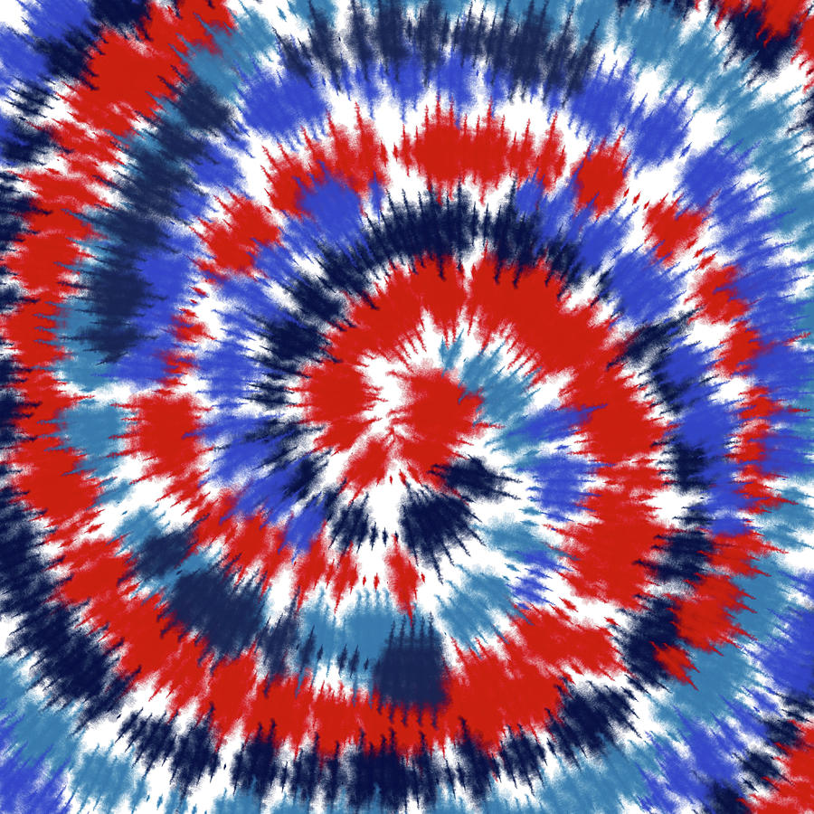 Red white and blue tie dye