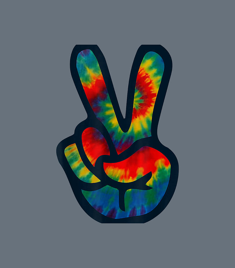 Tie Dye Peace Sign Hand H Digital Art by Eoin Saule - Fine Art America