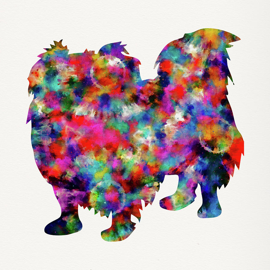 Tie Dye Pekingese Dog Art Digital Art by Peggy Collins