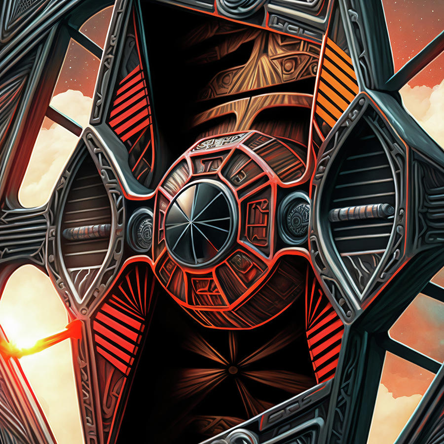 Star Wars Digital Art - Tie Fighter Chicano Style by iTCHY