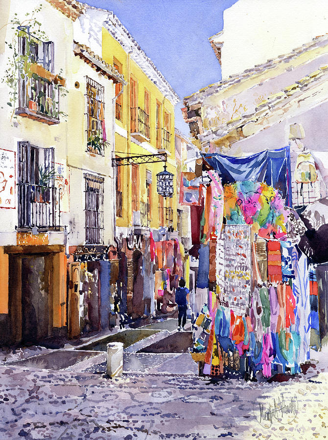 Architecture Painting - Tiendas En El Albaicin Granada by Margaret Merry