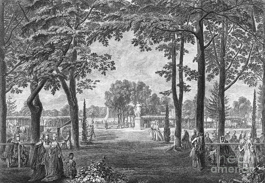 Tiergarten, 1772 Drawing by Daniel Nikolaus Chodowiecki