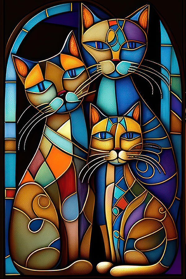 Tiffany Cats Digital Art by Brian Tarr - Fine Art America