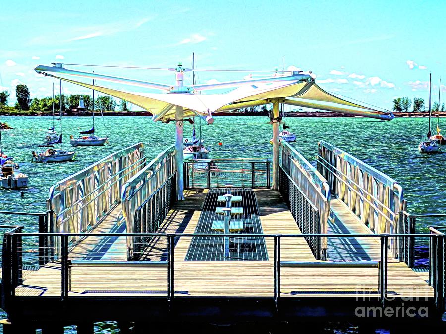 Tifft Street Pier Deck Buffalo New York Abstract Effect Photograph by Rose Santuci-Sofranko