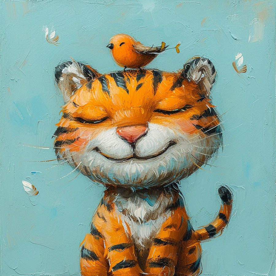 Tiger #2. Mixed Media by Marvin Blaine