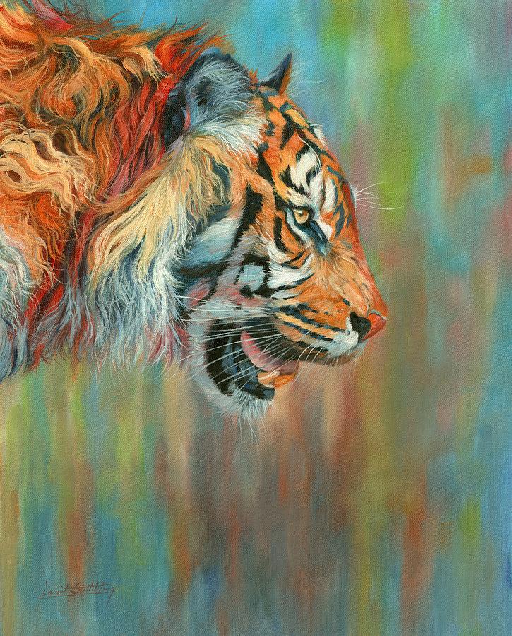 Tiger 2 Vibrant Series Painting by David Stribbling