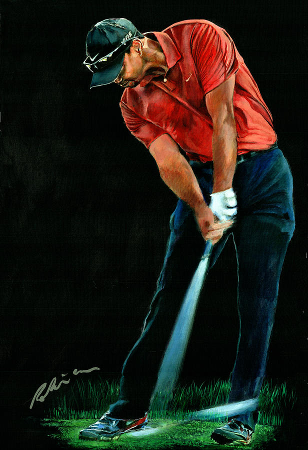 Tiger Woods Painting - Tiger 2021 by Mark Robinson
