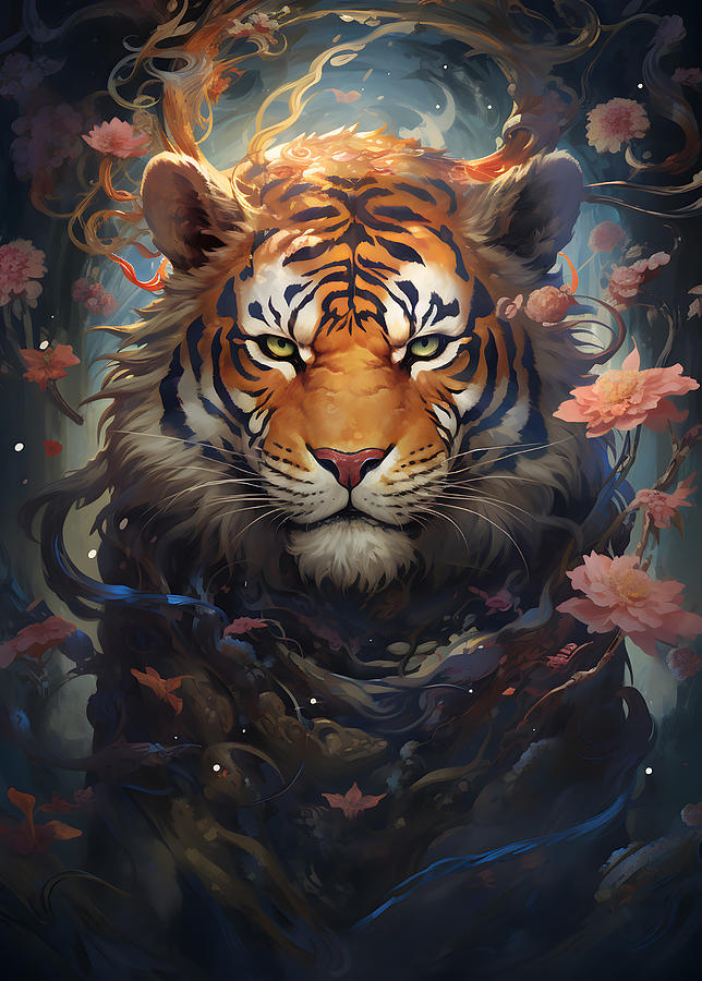 Tiger 6 Mysterious Mythical Poster Digital Art by Vernell Walker Studio ...