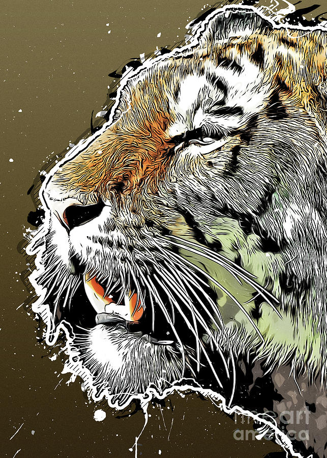 Tiger Animals Art #tiger Digital Art by Justyna Jaszke JBJart