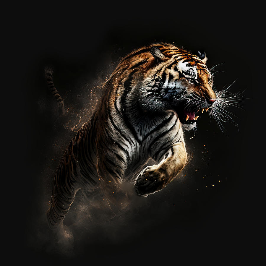 Tiger Attack Digital Art by Daniel Eskridge