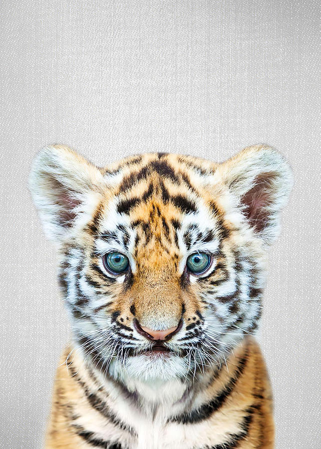 Tiger Baby Tiger Colorful Digital Art by Rowlette Nixon