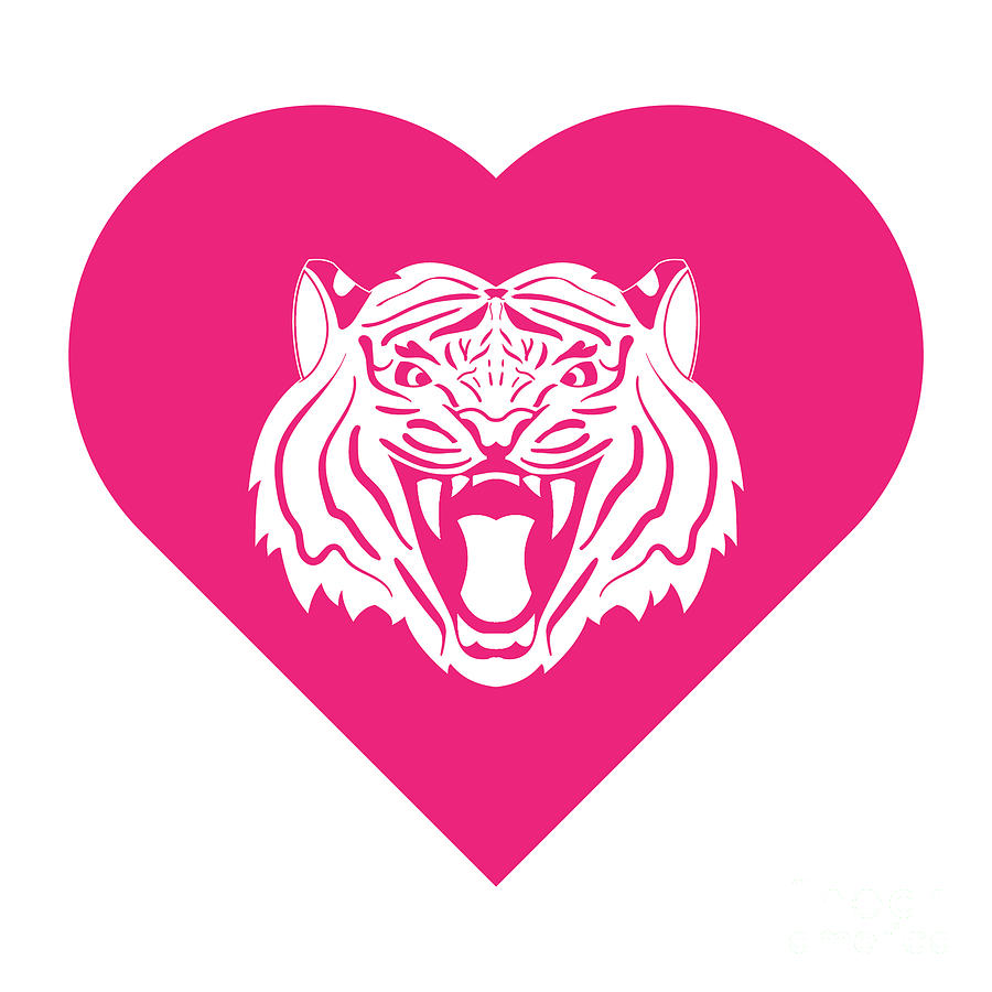 Tiger Cares Pink Digital Art
