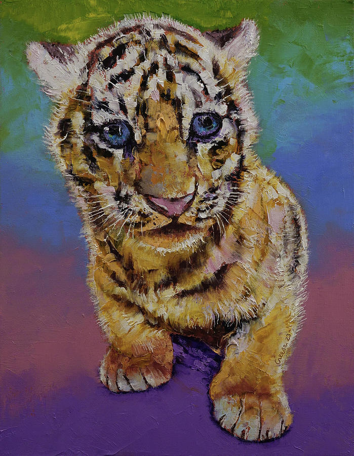 Tiger Cub Painting by Michael Creese