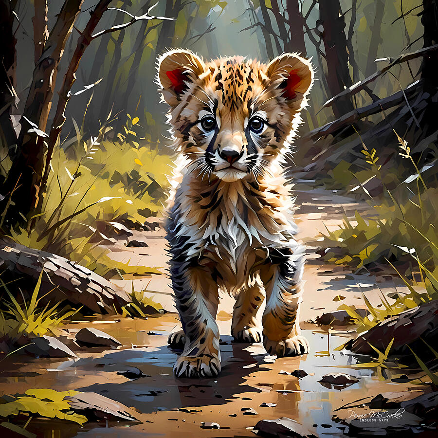 Tiger Cub Mixed Media by Pennie McCracken