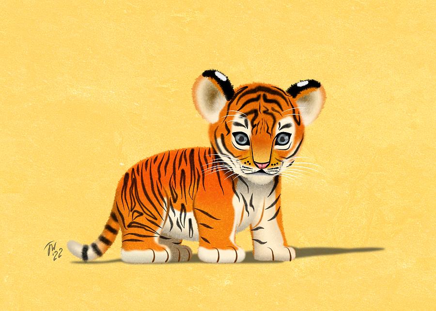 Tiger Cub Digital Art - Tiger Cub Render by John Wills